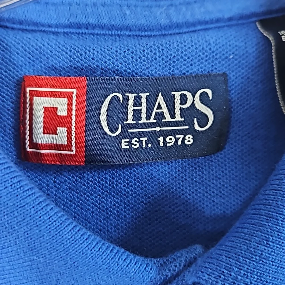 CHAPS ROYAL BLUE POLO SHIRT - Picture 3 of 4